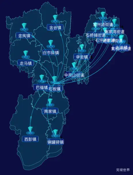 03 echarts重庆市九龙坡区地图仿3d效果